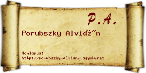 Porubszky Alvián névjegykártya